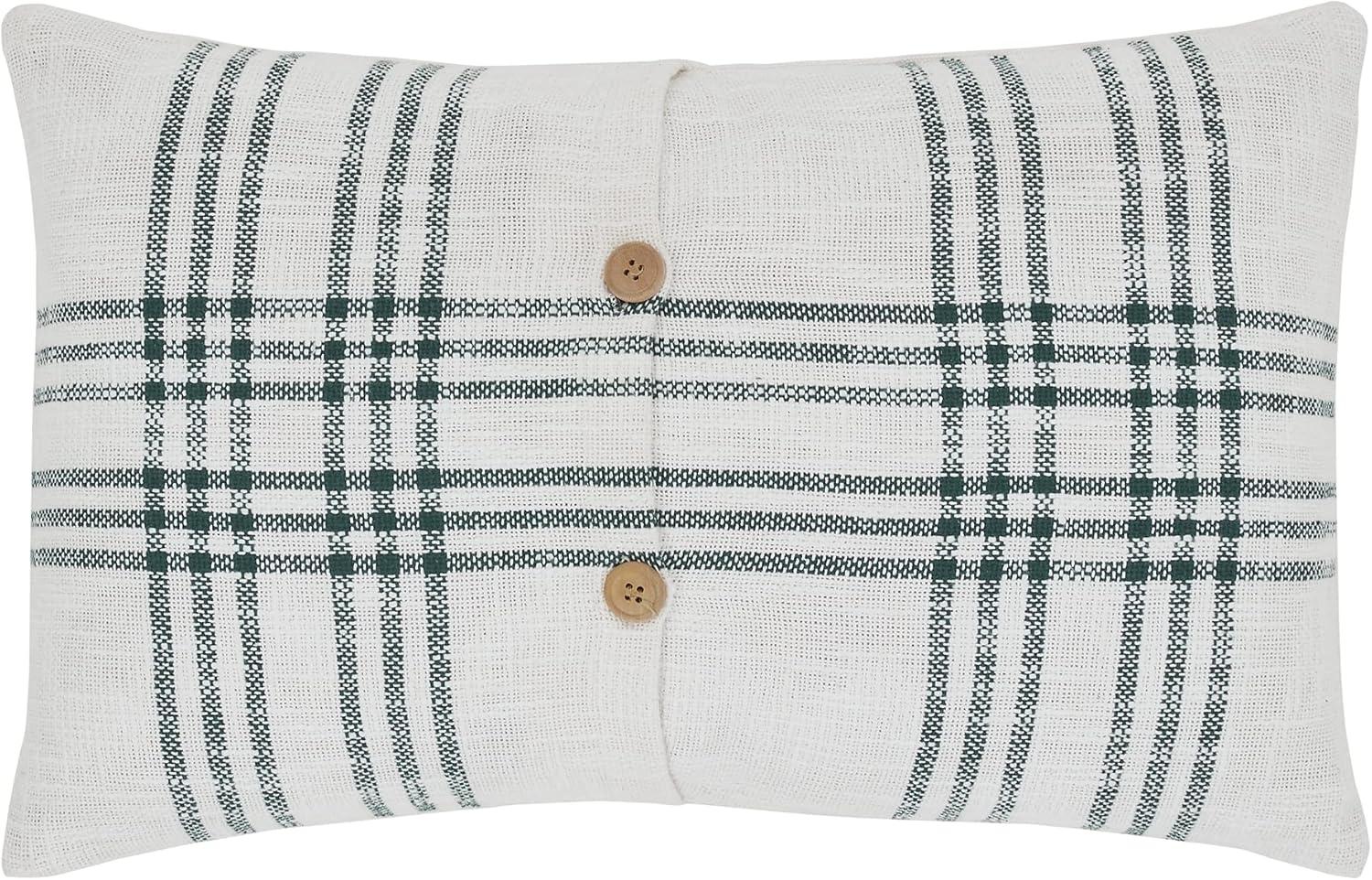 VHC Brands Pine Grove Plaid Embroidered Trees Pillow, 14x22