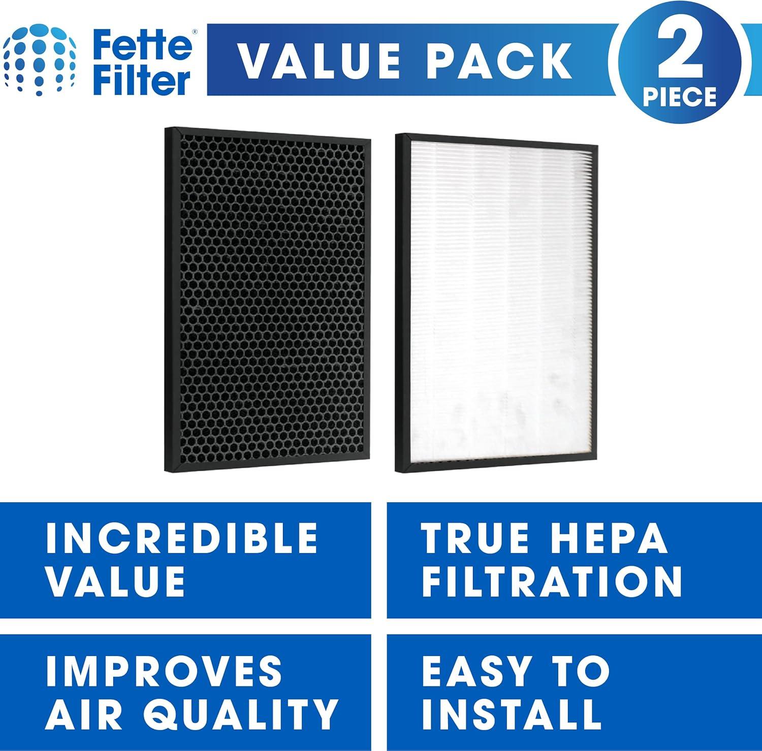 Fette Filter - Air Purifier Replacement HEPA + PRE-FILTER AND ACTIVATED CARBON FILTER PACK Compatible with BISSELL Air220 & Air320 Air Purifier Part # 2677, 2678, 3289, 3315, 2804, 3315 - Pack of 1
