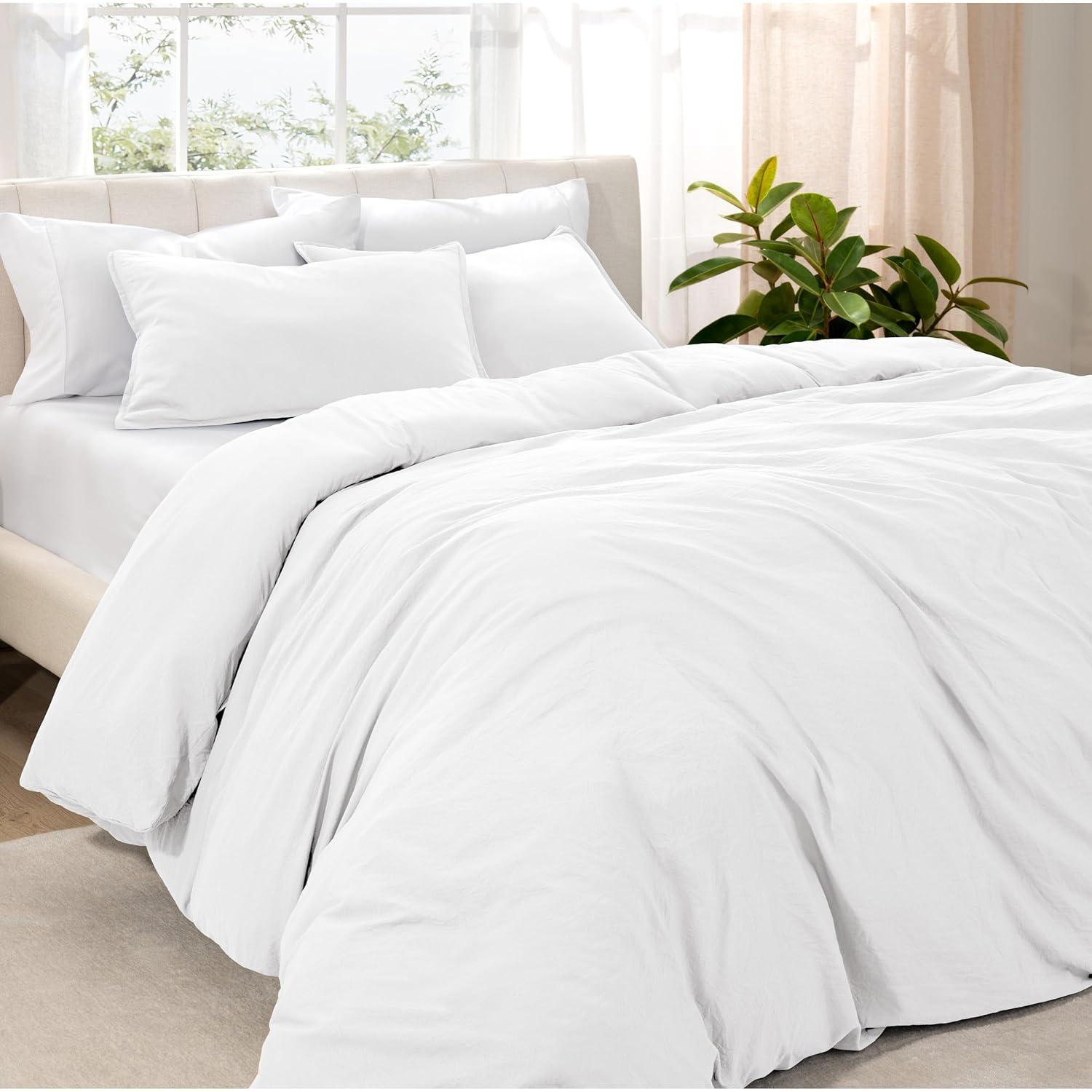 Bare Home Washed Microfiber Duvet Cover Set