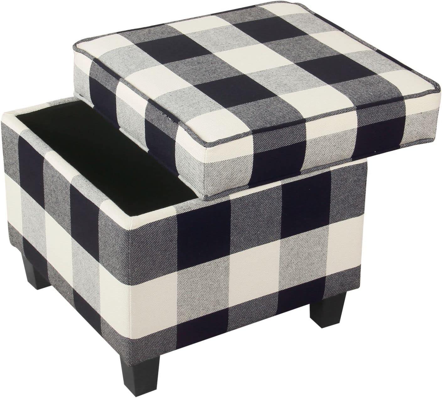 Cole Classics Square Storage Ottoman with Lift Off Top - HomePop