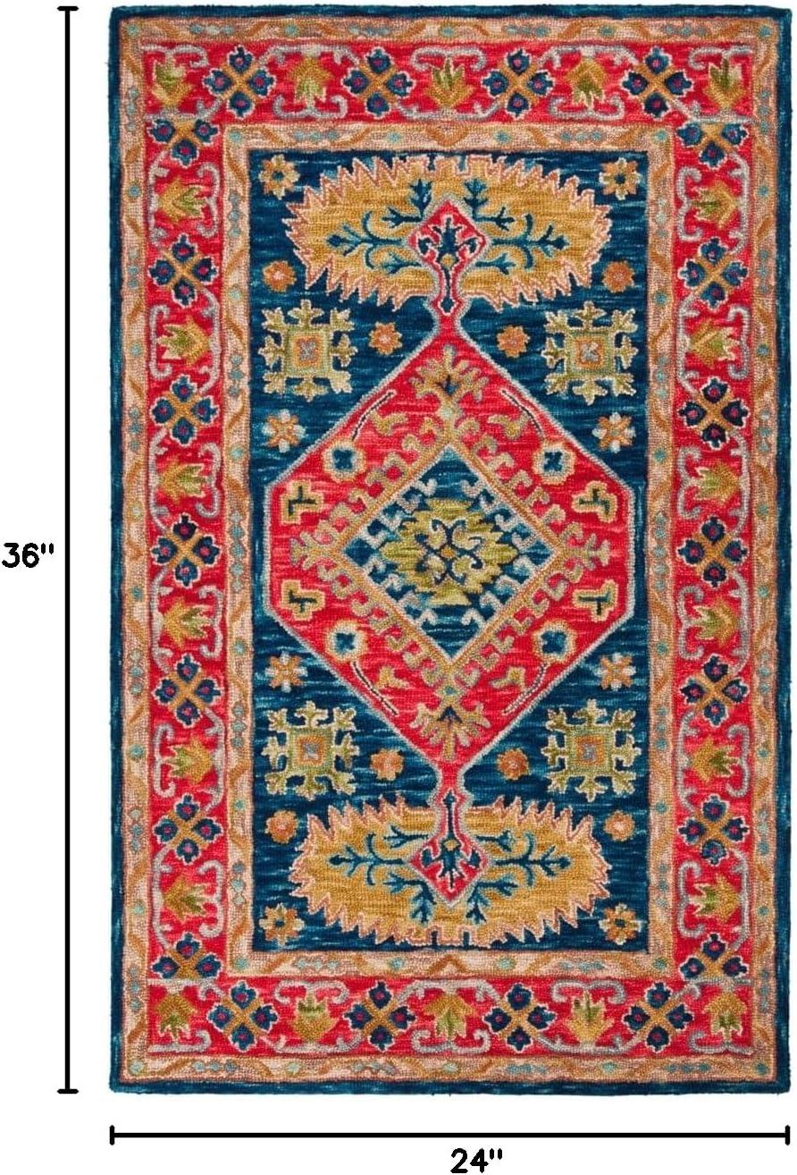 Aspen APN523 Hand Tufted Accent Rug - Red/Blue - 2'x3' - Safavieh.