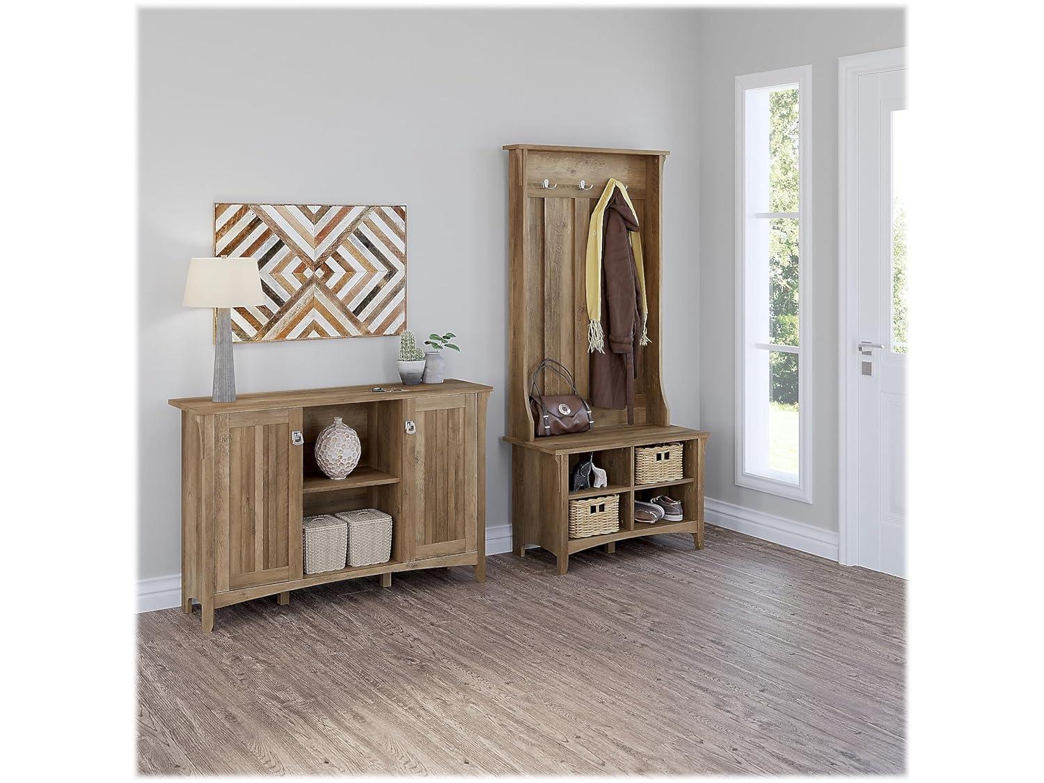 Bush Furniture Salinas Entryway Storage Set, Reclaimed Pine