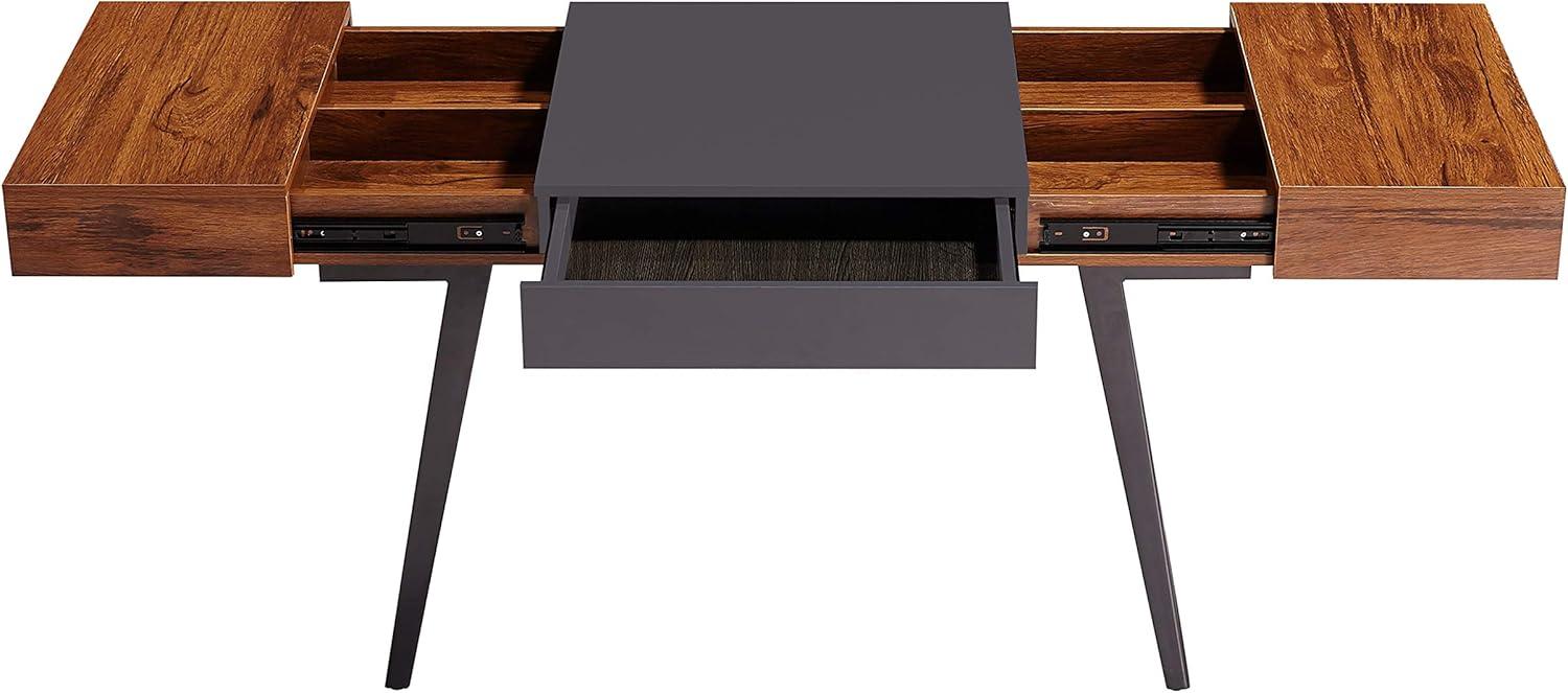 Expandable Modern Desk with Storage Mahogany - Techni Mobili