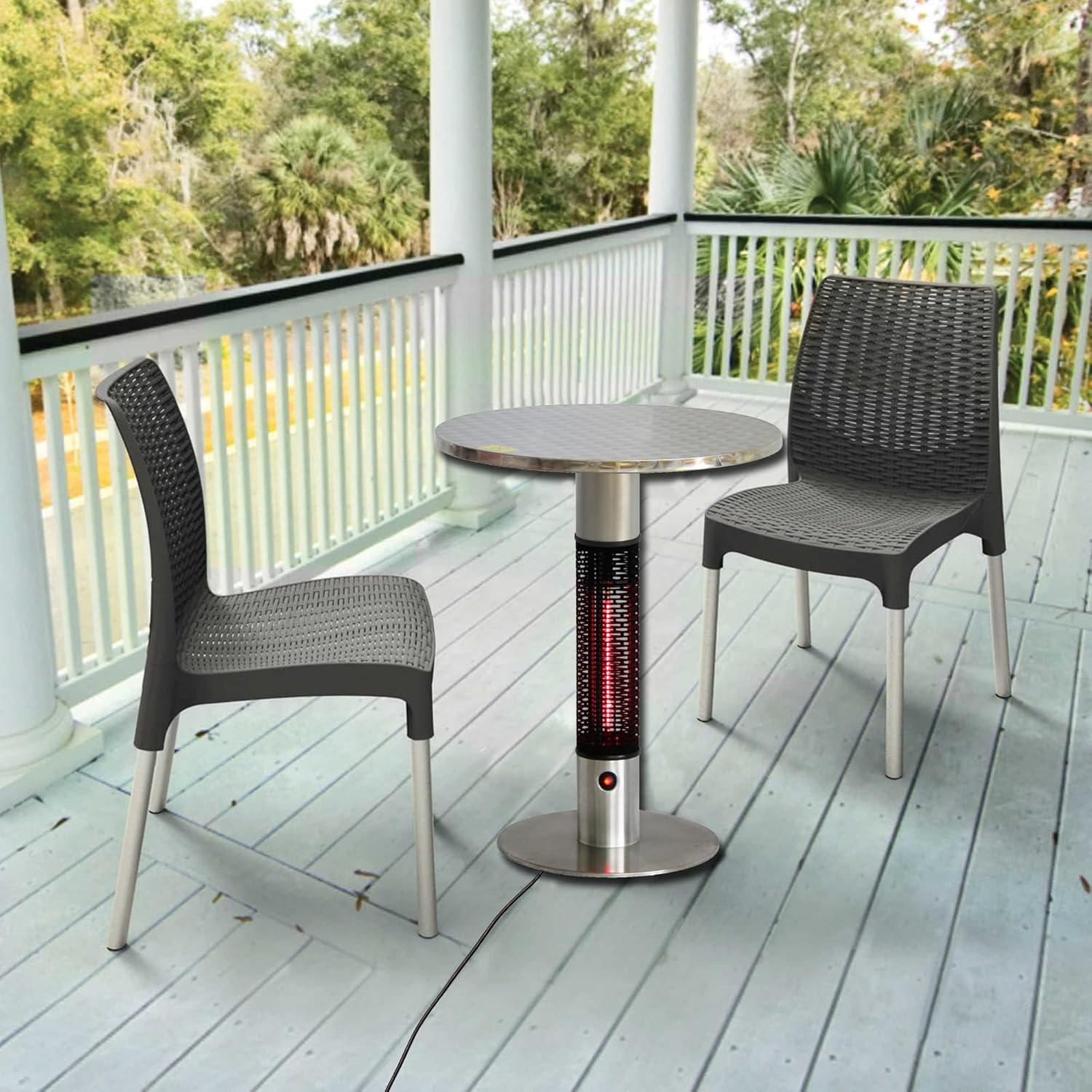 Infrared Electric Bistro Table Outdoor Heater - Silver - EnerG+