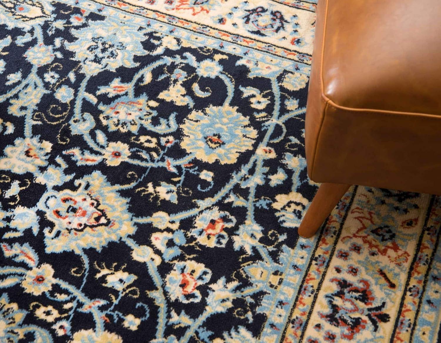 Unique Loom 7' 1 x 10' 0 Sialk Hill Washington Navy Blue Area Rug