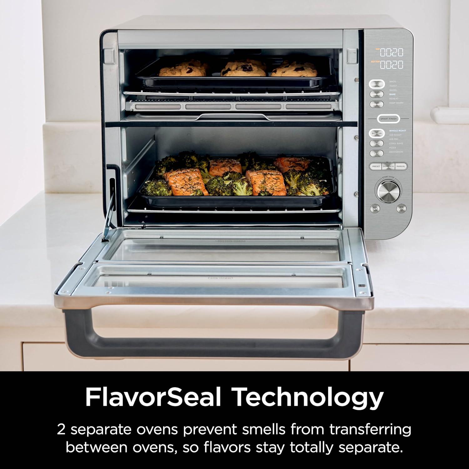 Stainless Steel Dual Basket Electric Countertop Oven and Air Fryer