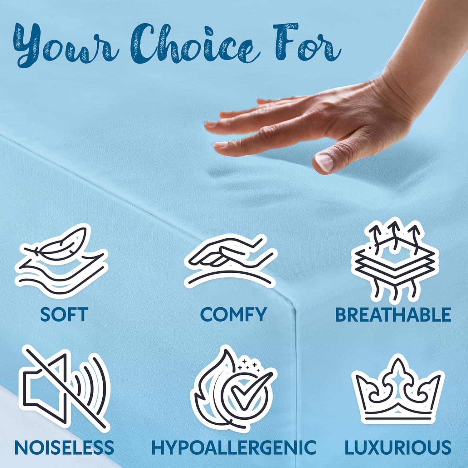 Guardmax - Waterproof Mattress Protector - Fitted Style - Light Blue - 54" x 75" (Full)