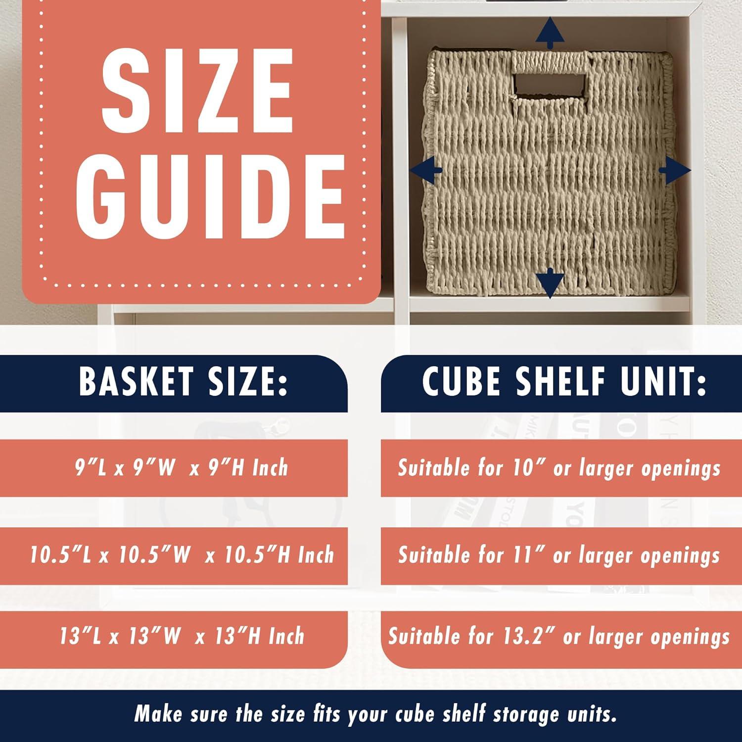 Latitude Run® 2 Pack Wicker Paper Storage Basket Cube Bin (Set of 2)