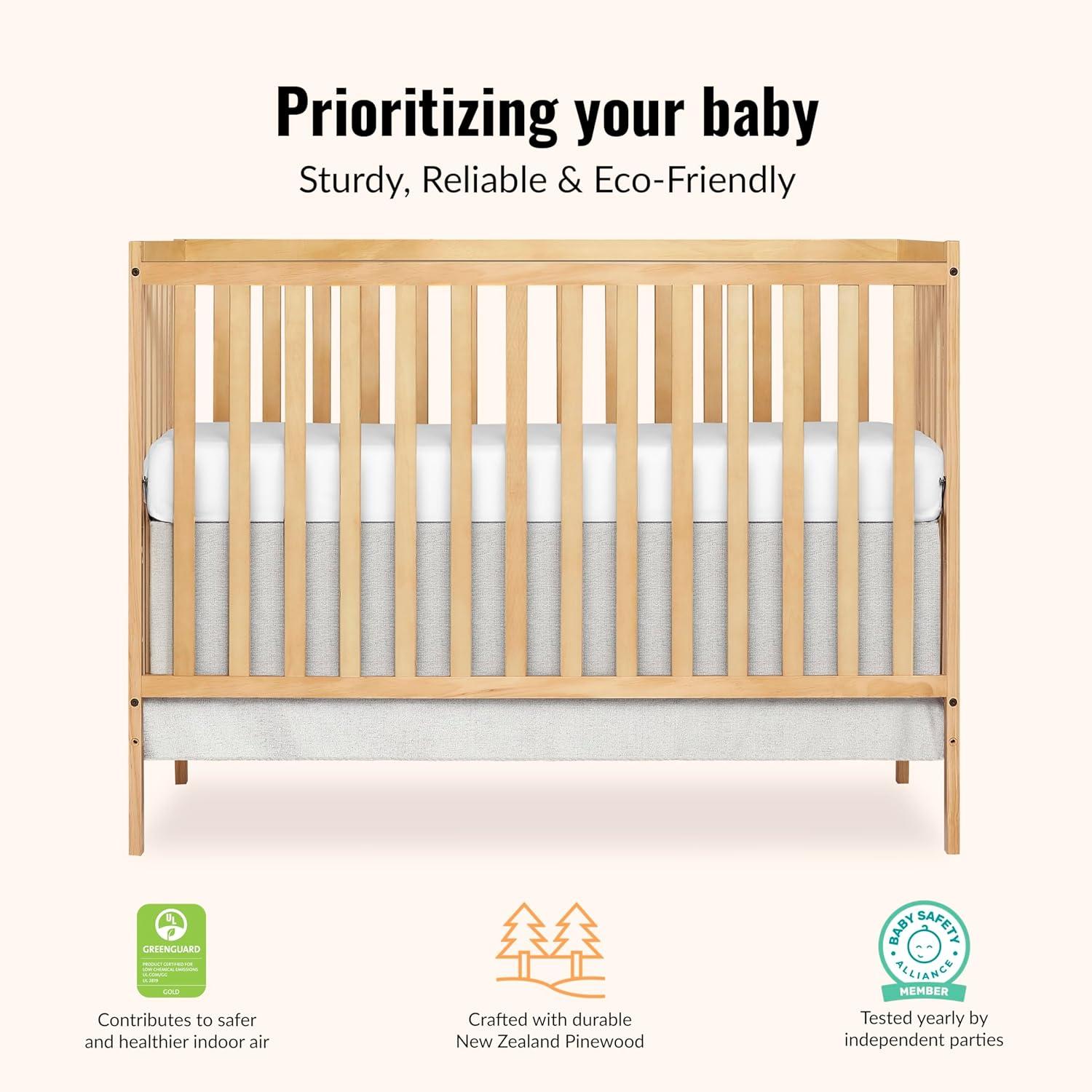 Dream On Me Greenguard Gold & JPMA Certified Synergy 5 in 1 Convertible Crib, Natural