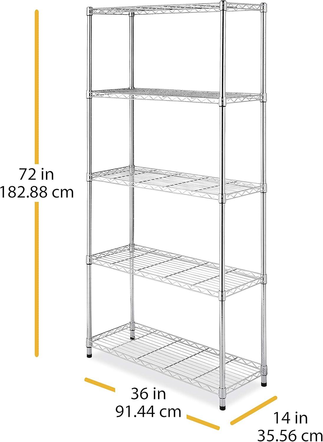 Whitmor Supreme 5 Tier Shelving Chrome Silver