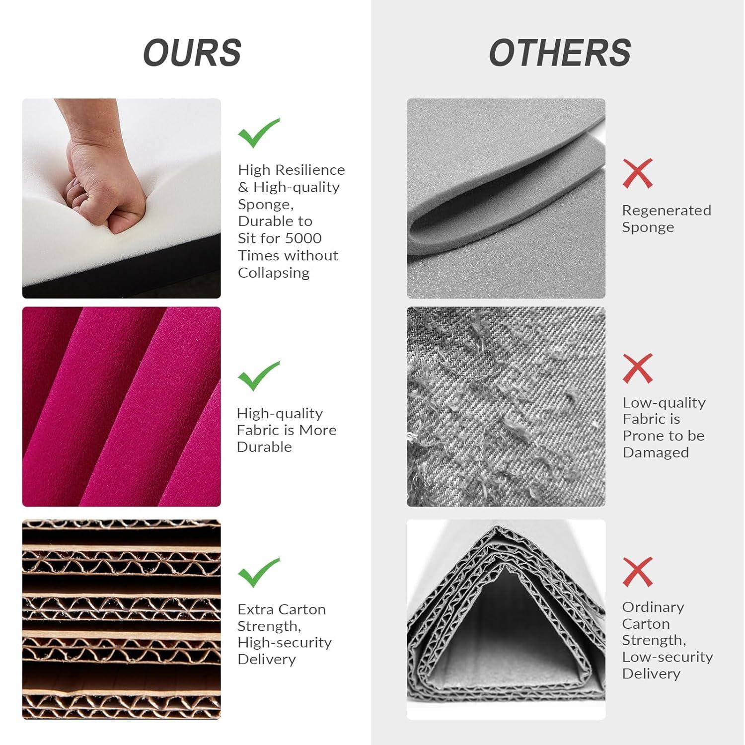 HULALA HOME Monica Modern Velvet Curved Tufted Back Loveseat with Metal Tapered Legs by  FUCHSIA