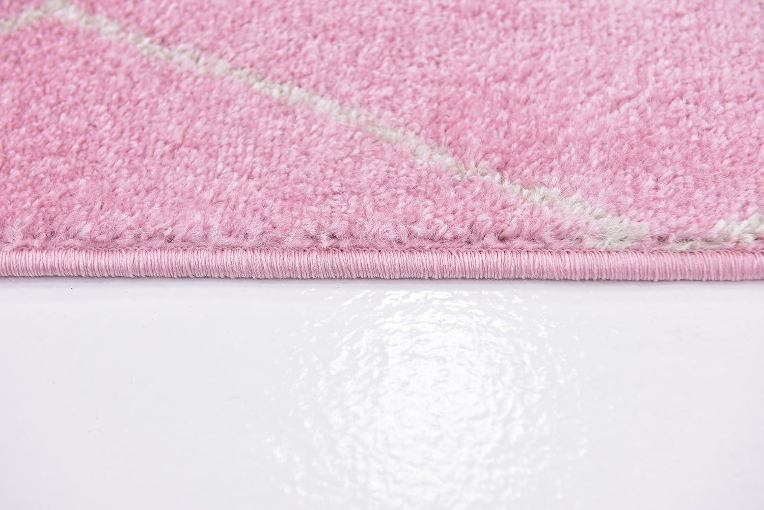 Unique Loom 8' 0 x 10' 0 Trellis Frieze Geometric Light Pink Area Rug
