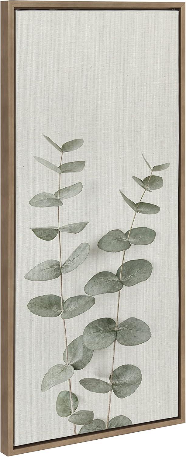 Kate and Laurel Sylvie Eucalyptus Botanical II Framed Canvas by The Creative Bunch Studio