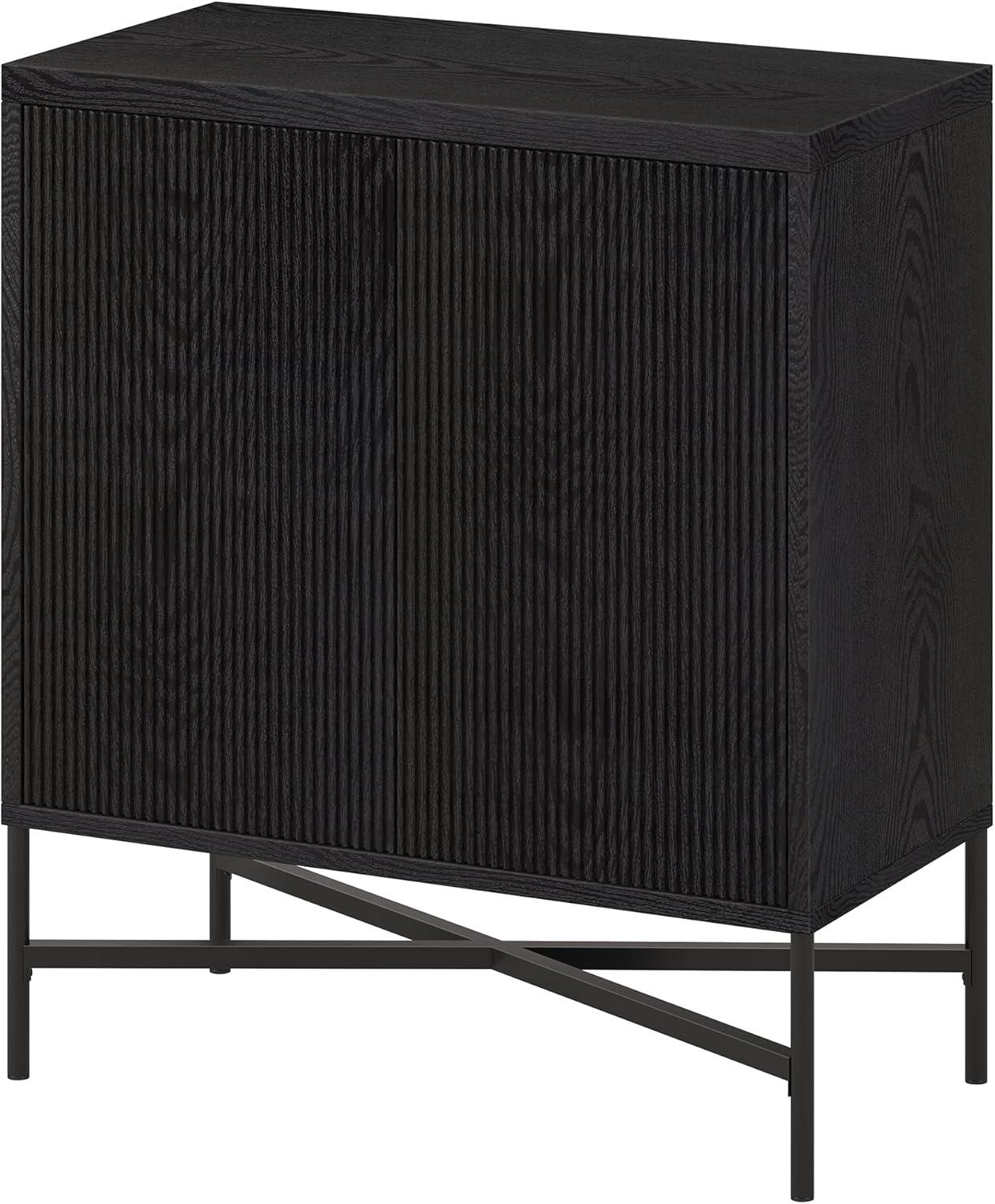 Brighton 28" Black Grain Alder Accent Cabinet with Adjustable Shelving