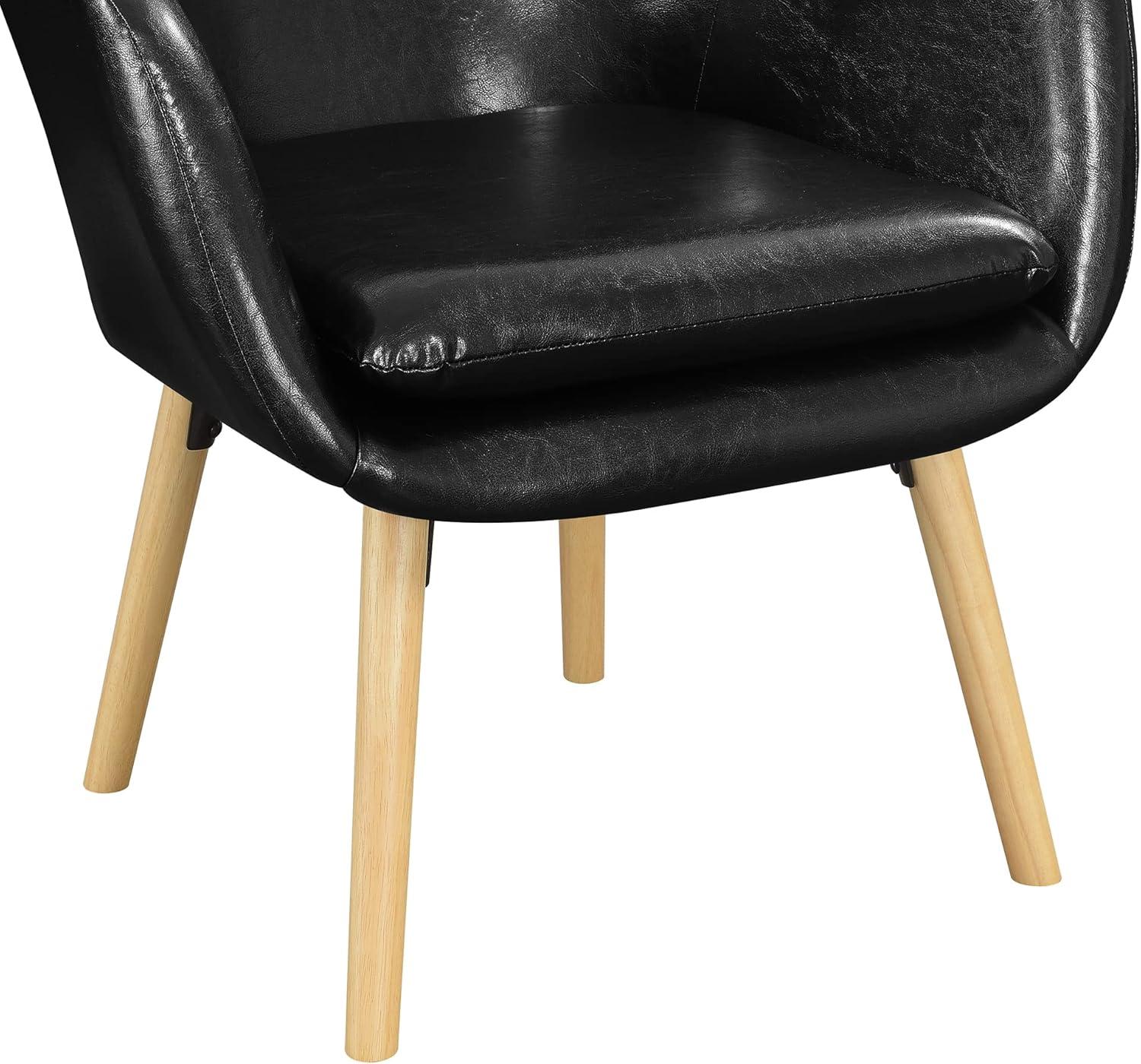 Convenience Concepts Take a Seat Charlotte Wingback Upholstered Accent Armchair, Slate Gray Fabric