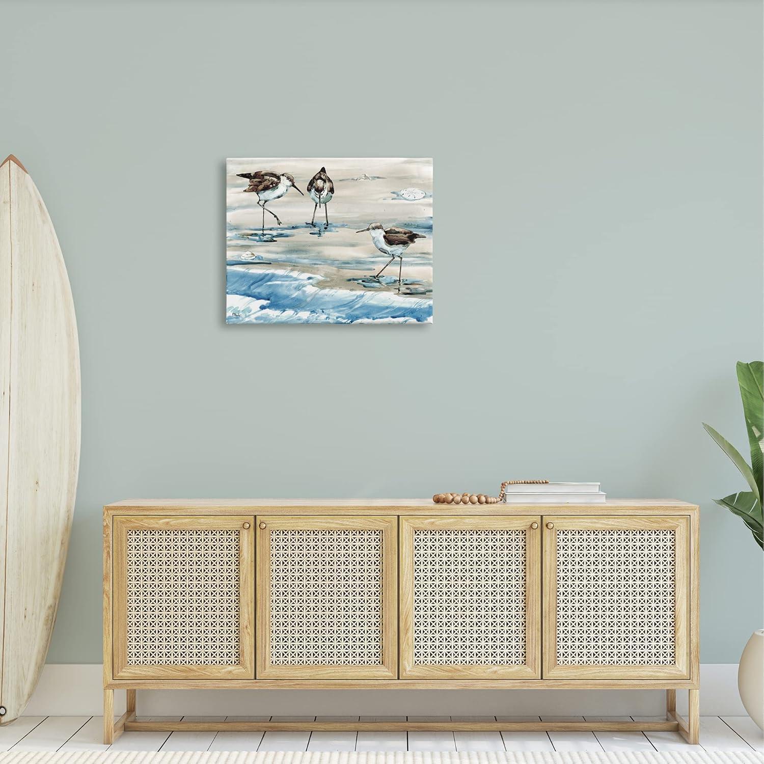 Stupell Industries Rockhampton Sandpipers Ocean Waves Painting Gallery Wrapped Canvas Print Wall Art, Design by Paul Brent