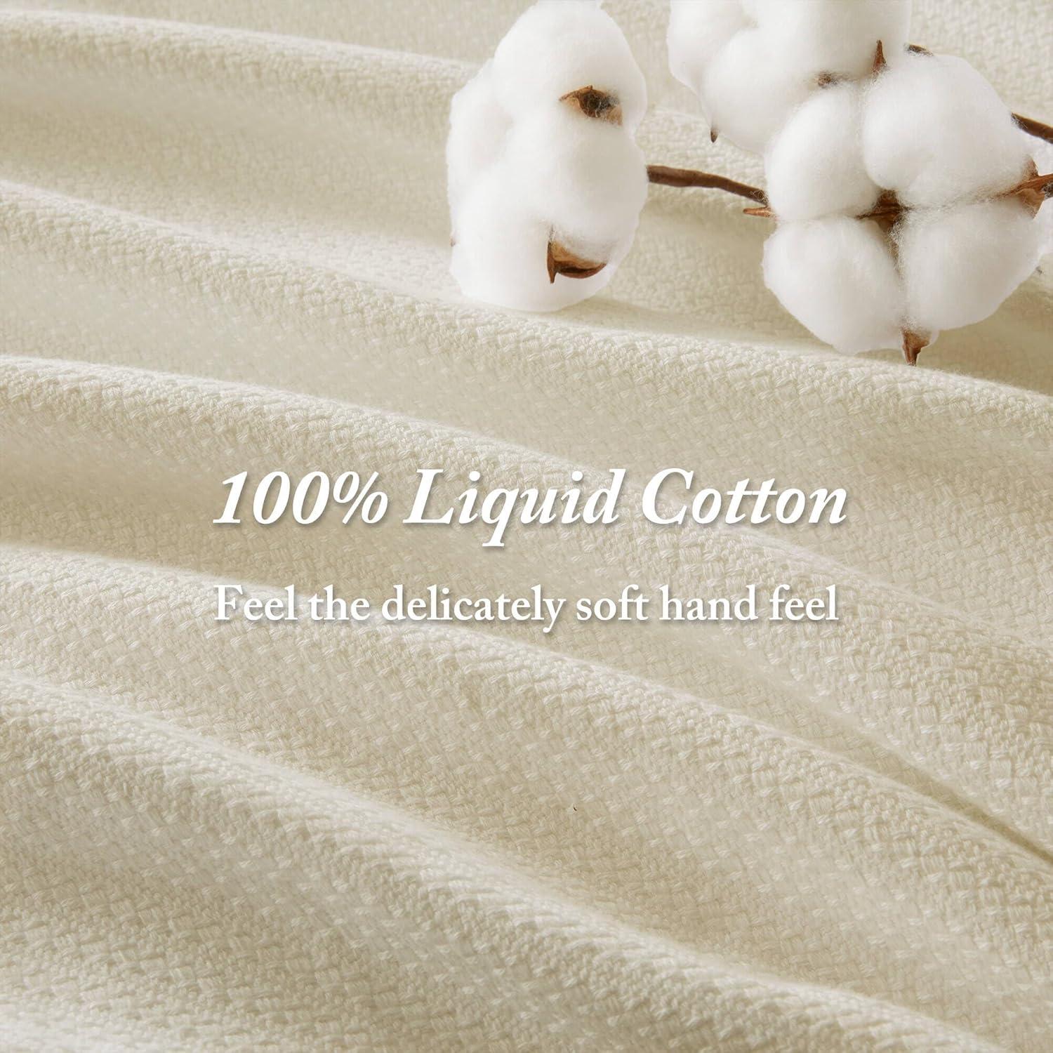 Bed Blanket Liquid Cotton Twin Ivory