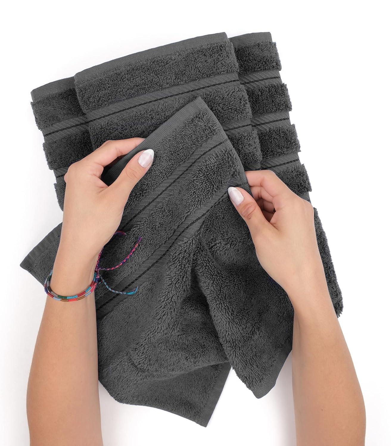 American Soft Linen 35x70 Jumbo Large Bath Towels, 600 GSM 100% Cotton Turkish Bath Sheet, Oversized Luxury Bath Towels for Bathroom Beach and Pool, Dark Gray