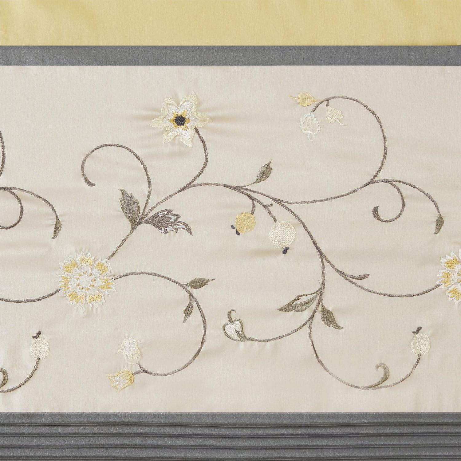 Madison Park Serene Embroidered Single Curtain Panel