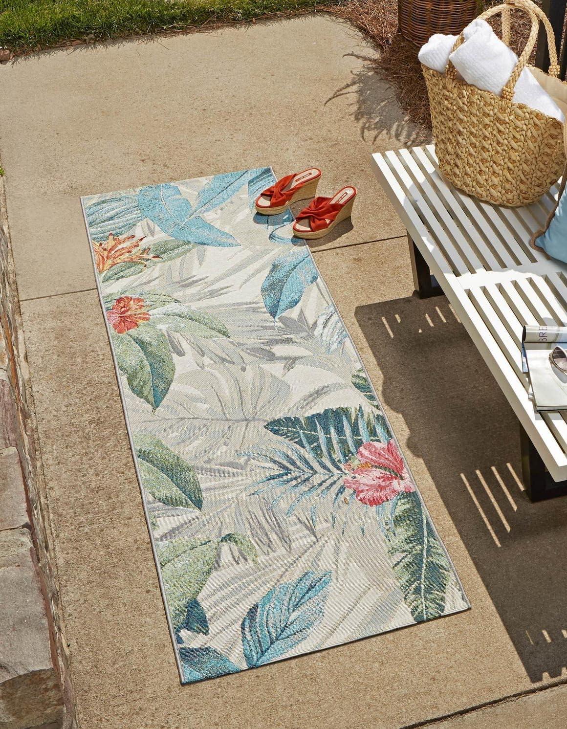 Unique Loom 2' 7 x 12' 0 Runner Multi Outdoor Botanical Kula Area Rug