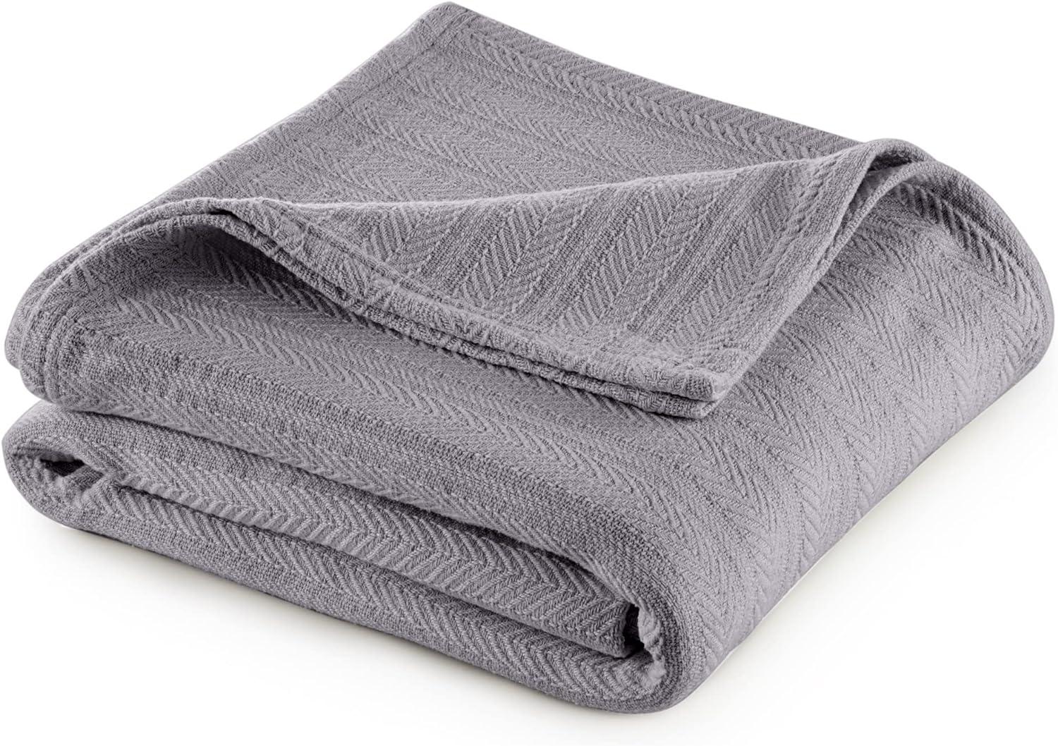 Luxurious Chevron Cotton Full/Queen Blanket - Soft & Breathable
