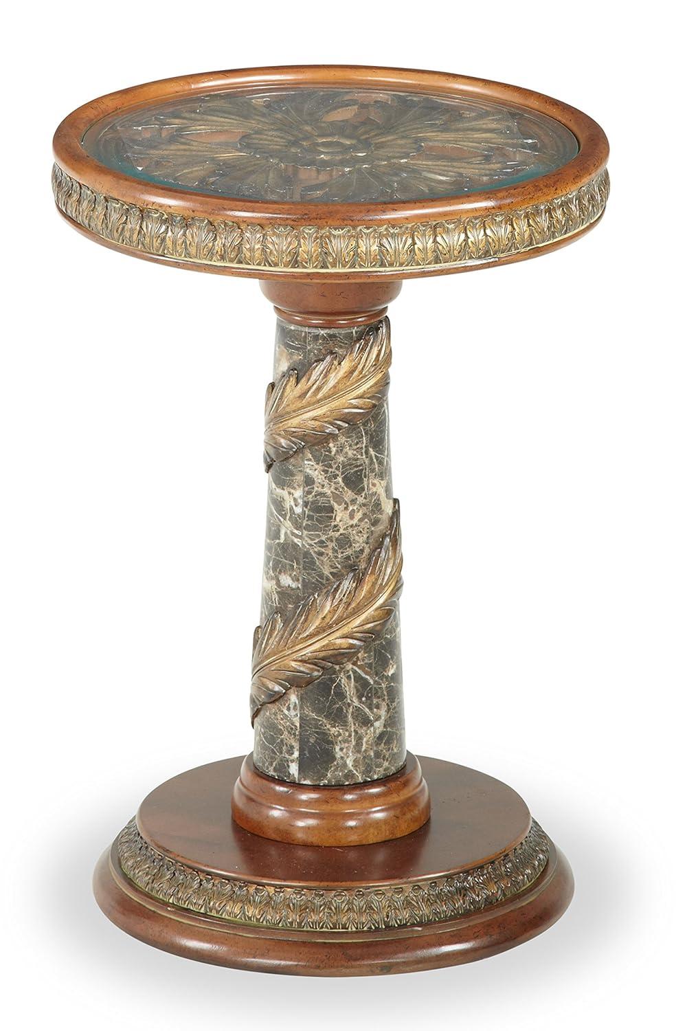 Villa Valencia Glass Tray Top End Table