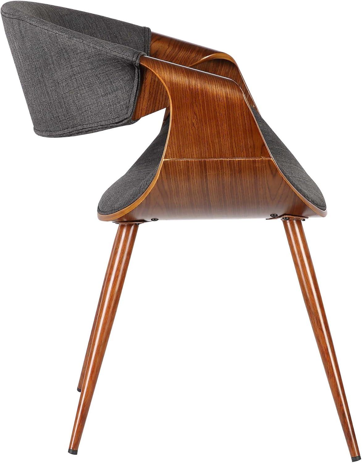 Armen Living Butterfly Modern Fabric Dining Chair in Walnut and Charcoal