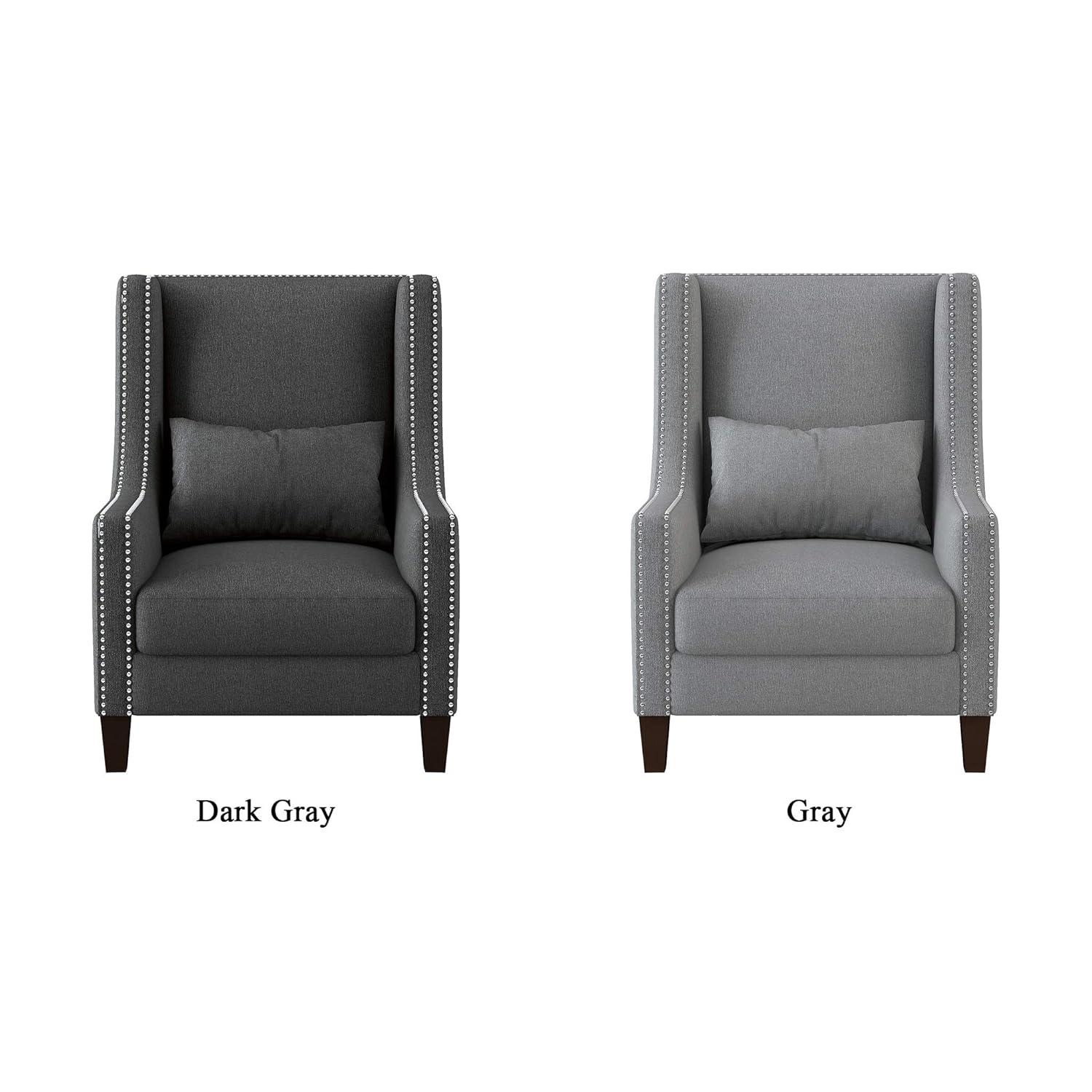 Lexicon Keller Upholstered Wingback Chair in Light Gray