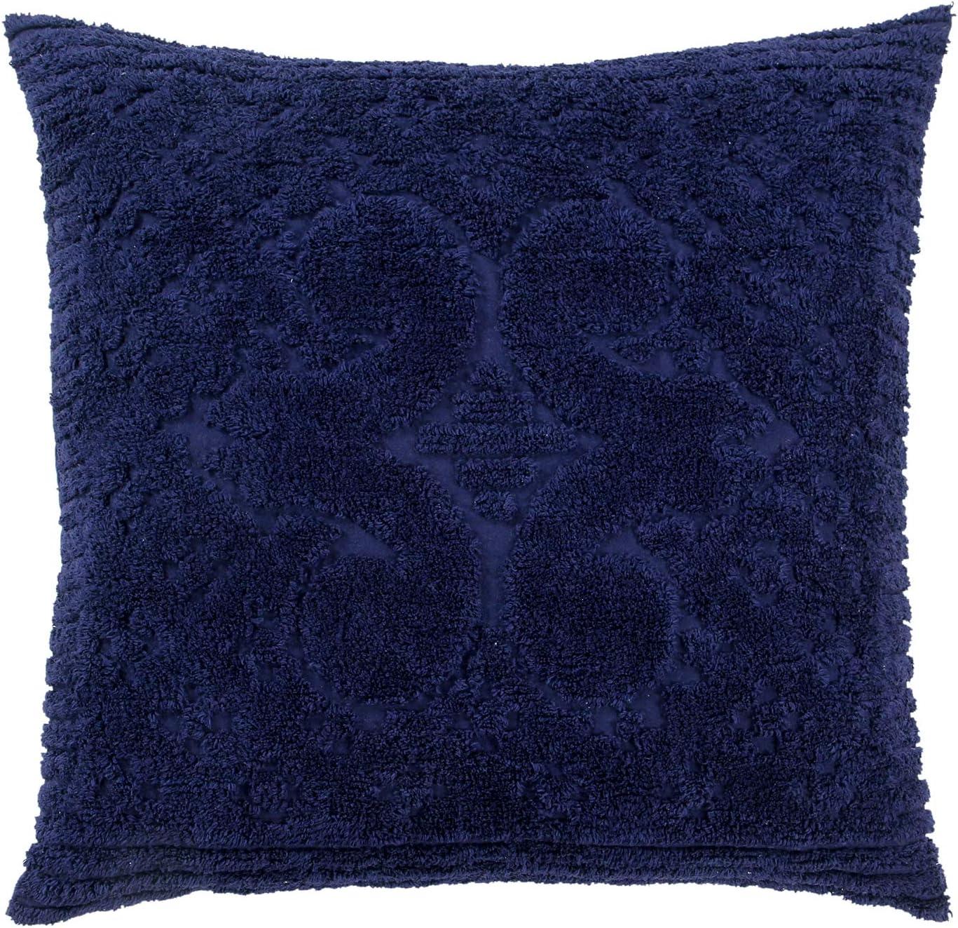 Euro Ashton Collection 100% Cotton Tufted Unique Luxurious Medallion Design Pillow Shams Navy - Better Trends