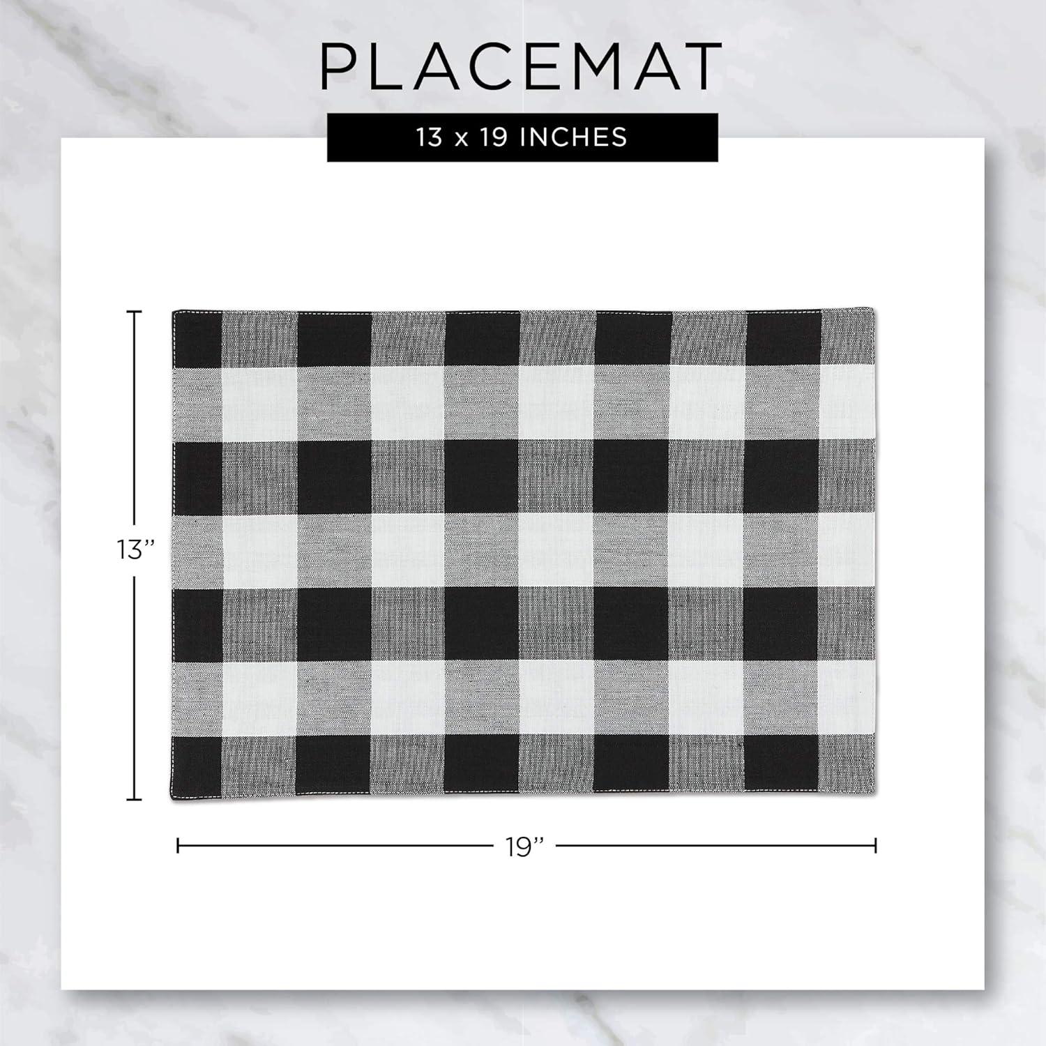Contemporary Home Living Textured Quilted Rectangular Placemats - 18" - Aegean Blue - Set of 6