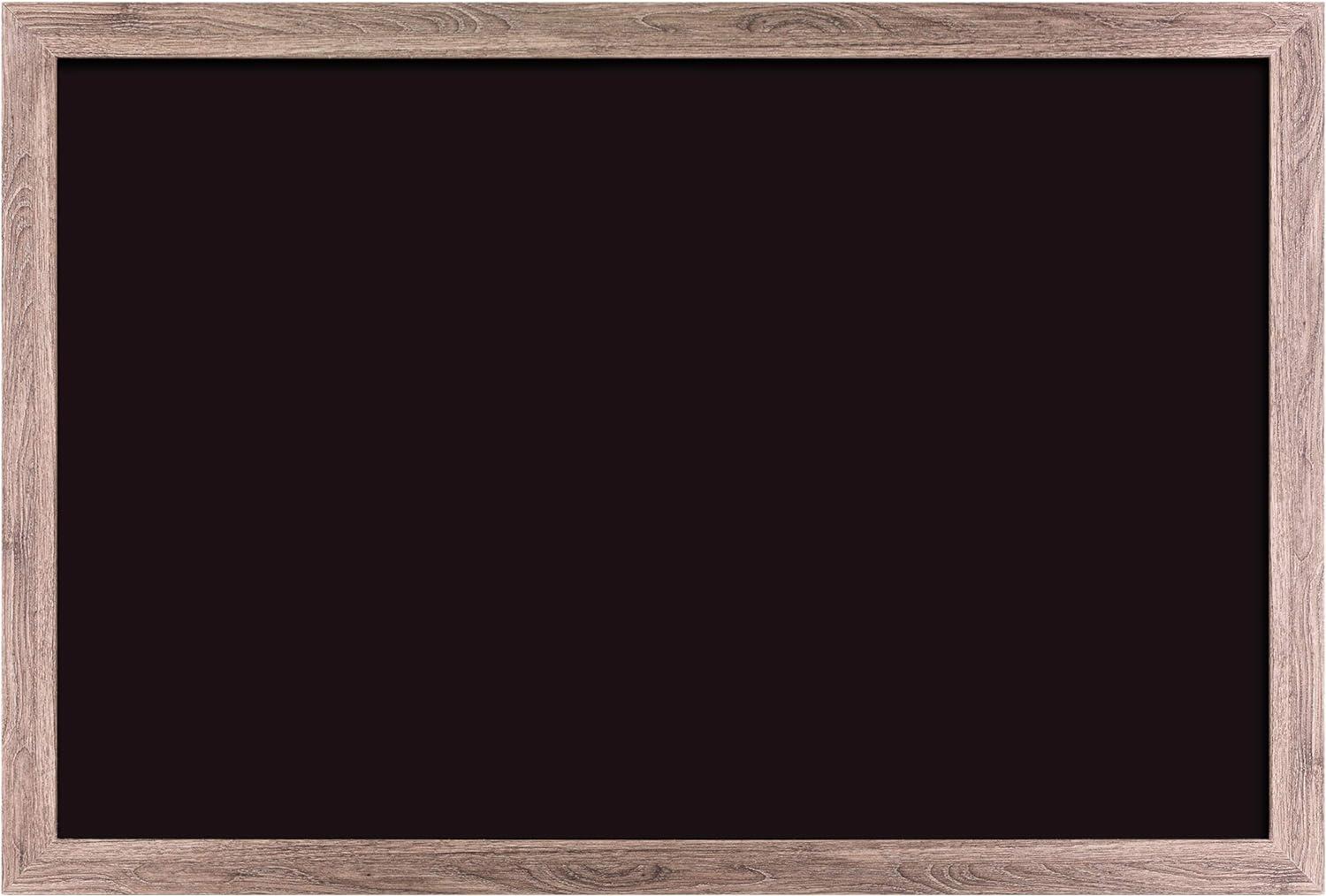 U Brands 4549U00-01 35 x 23 Magnetic Chalkboard with Rustic Frame - Black Surface/Brown Frame