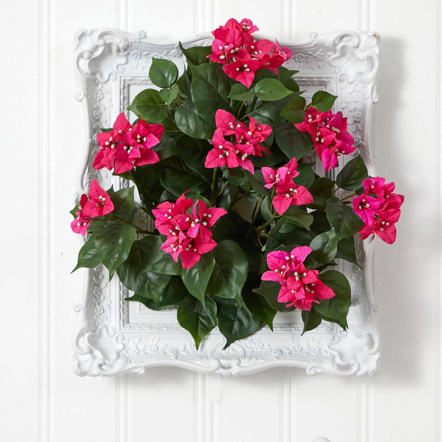 Nearly Natural 20" Plastic/Polyester Bougainvillea Artificial Plant (Set of 3), Pink