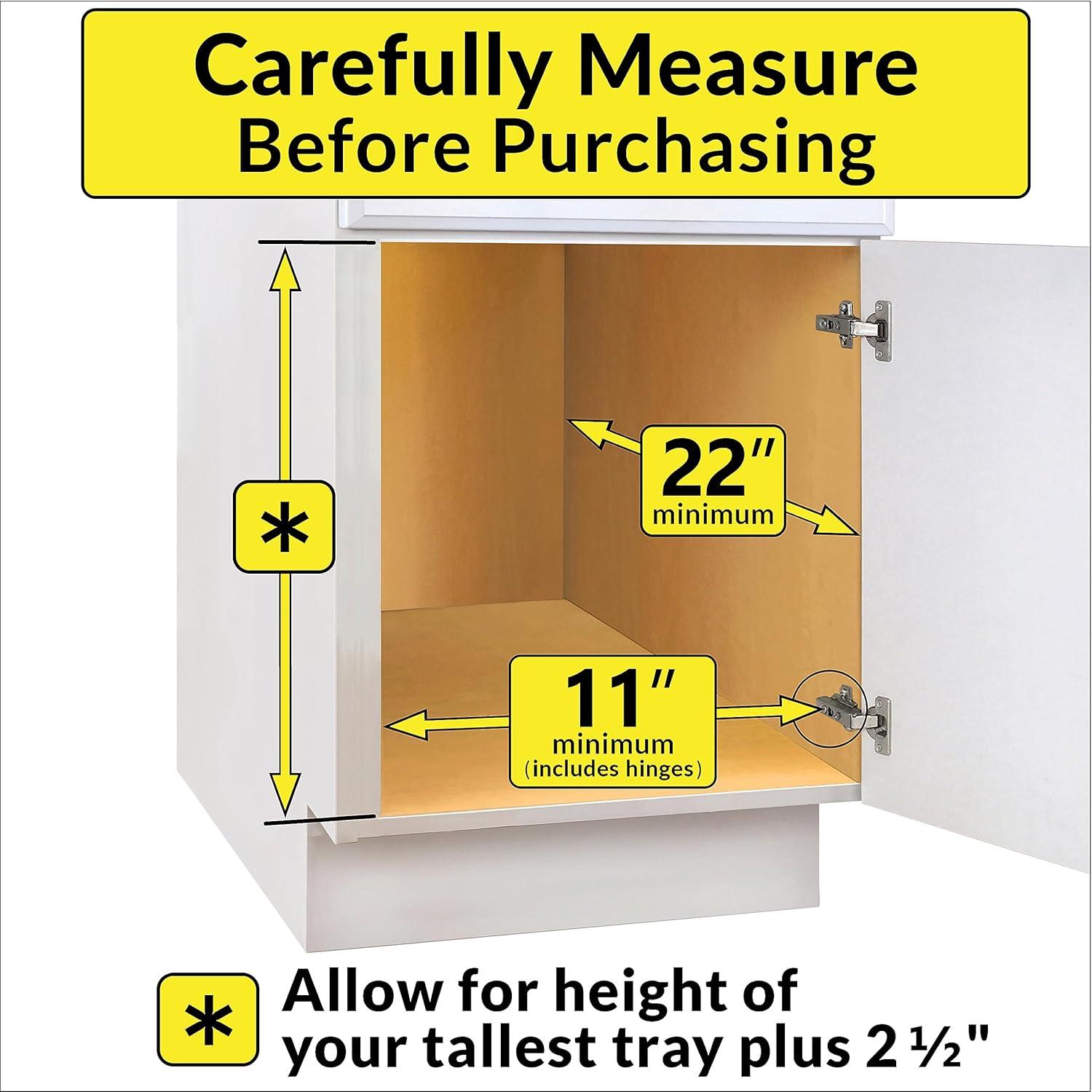 Lynk Professional Slide Out Cutting Board, Bakeware, and Tray Organizer - Pull Out Kitchen Cabinet Rack - 10" x 21": Kitchen Storage