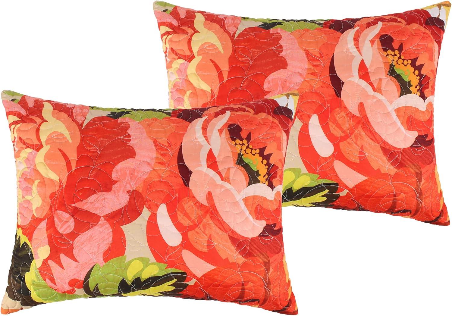 Senna Modern Boho Floral Quilted Reversible Pillow Sham Greenland Home Fashions