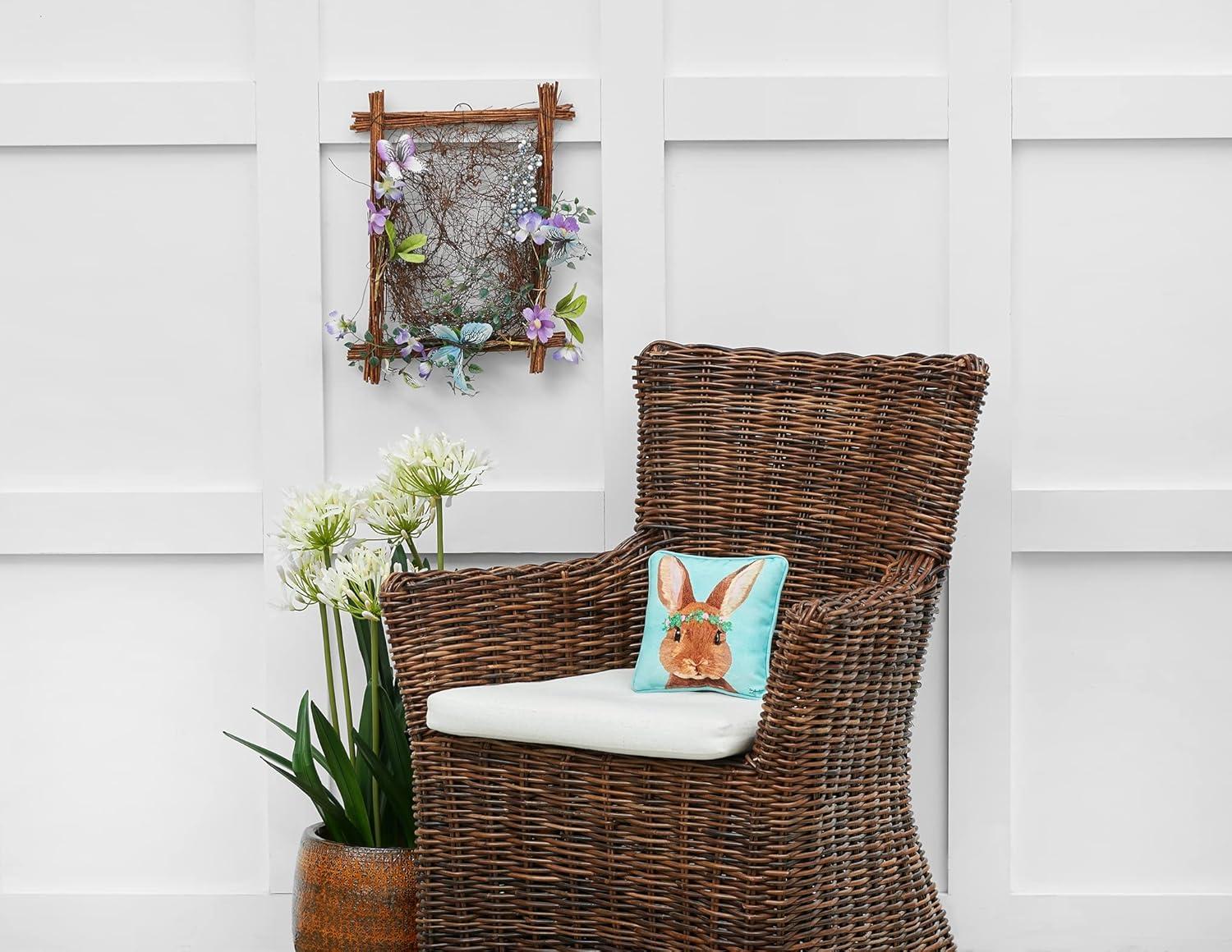 C&F Home 8" x 8" Clover Easter Spring Themed Bunny Spring Small/Petite Printed Accent Throw Pillow