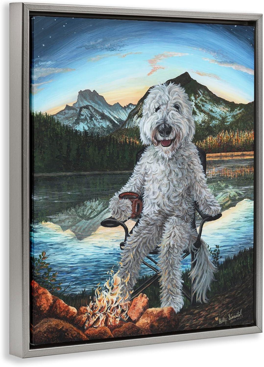 Stupell Industries Dog by Campfire LandscapeFloater Canvas Wall Art