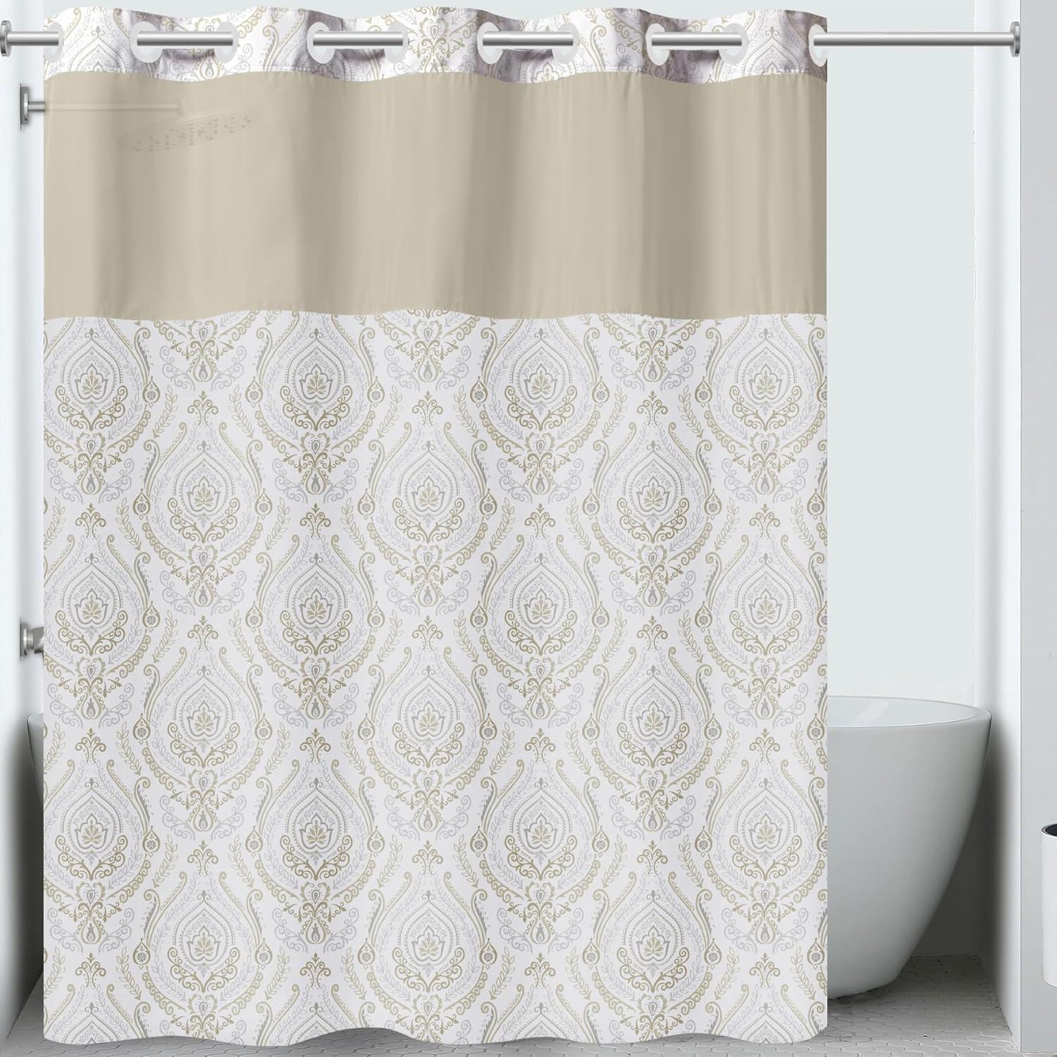 Hookless Damask Shower Curtain