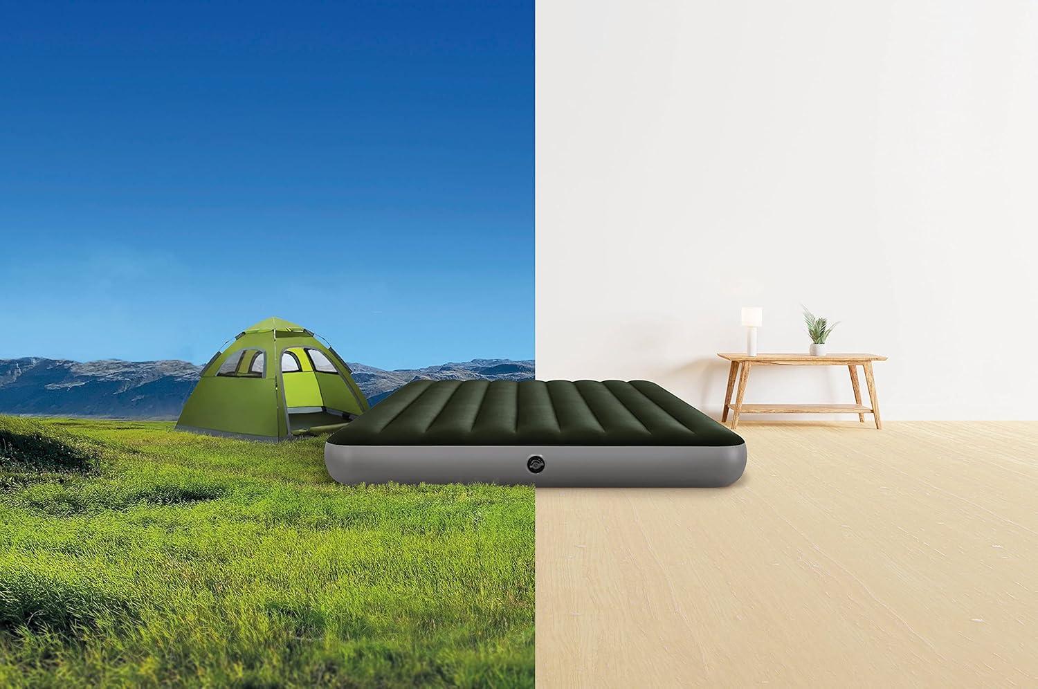 Intex Queen Dura-Beam Prestige Airbed with Battery Pump, 10" Thick