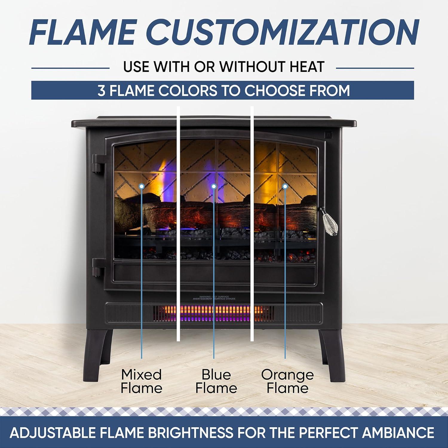 Country Living Smart Infrared Electric Fireplace Stove Heater, Alexa and Google Home Compatible