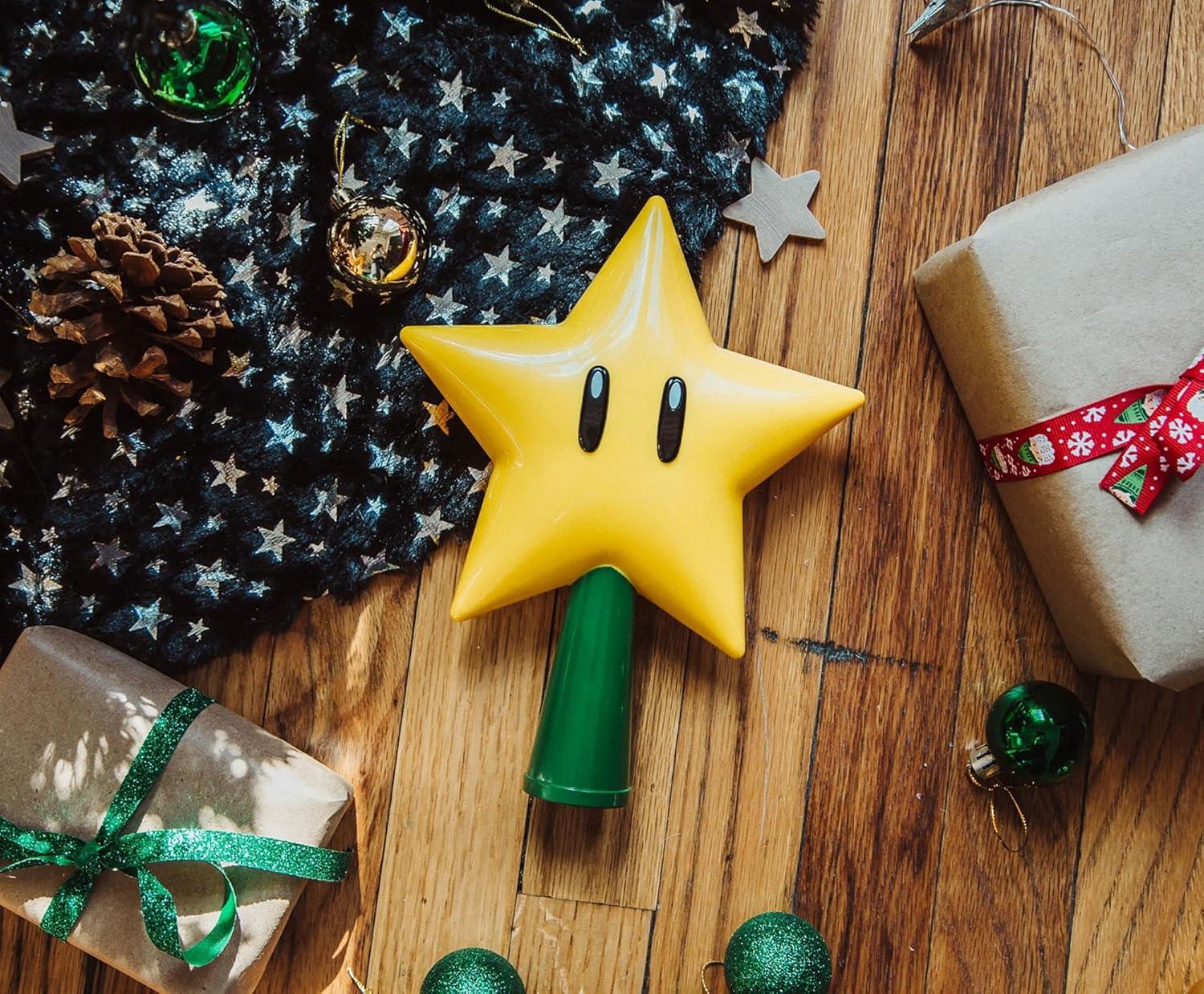 Mario Super Star Yellow Plastic Light-Up Christmas Tree Topper