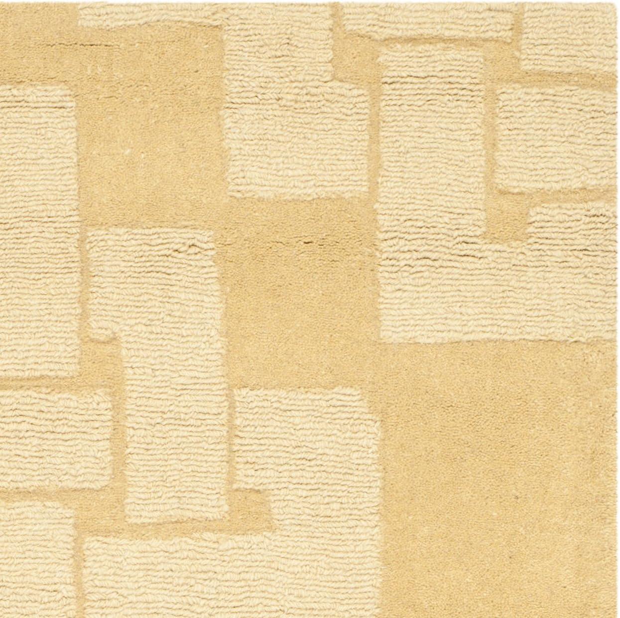 Geometric Hand-Tufted Wool Rattan Area Rug