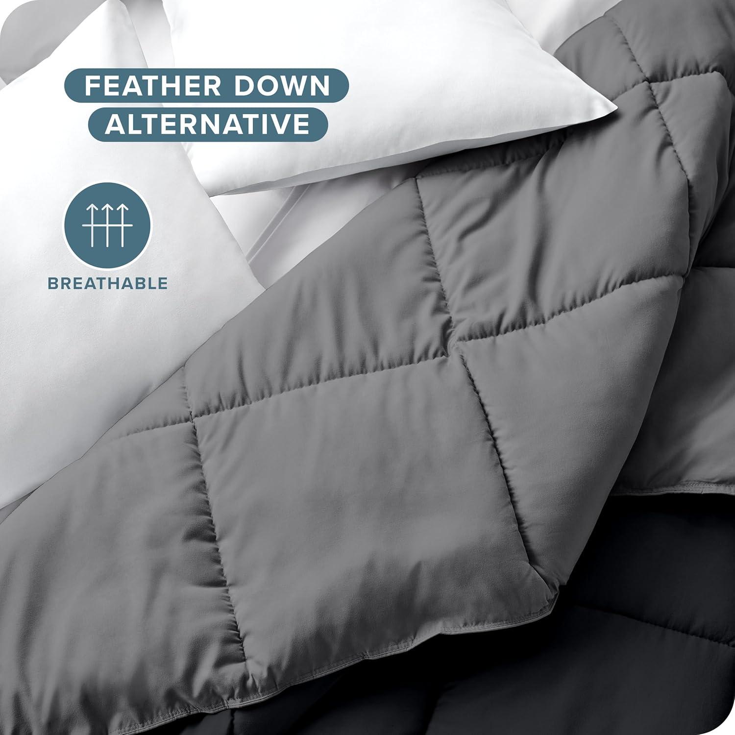 Bare Home Premium Ultra Soft Modern & Contemporary Box Stitch Comforter