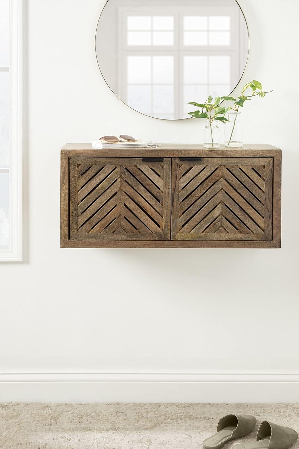 Kate and Laurel Mezzeta Decorative Wood Wall Cabinet