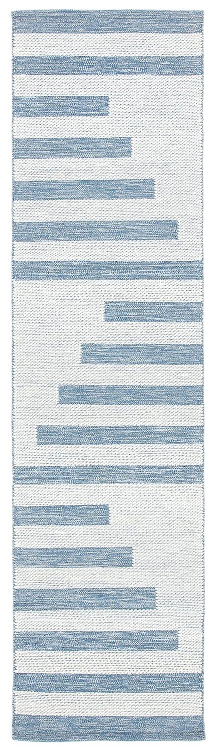 Striped Kilim STK504 Hand Woven Runner Rug - Ivory/Blue - 2'3"x9' - Safavieh.