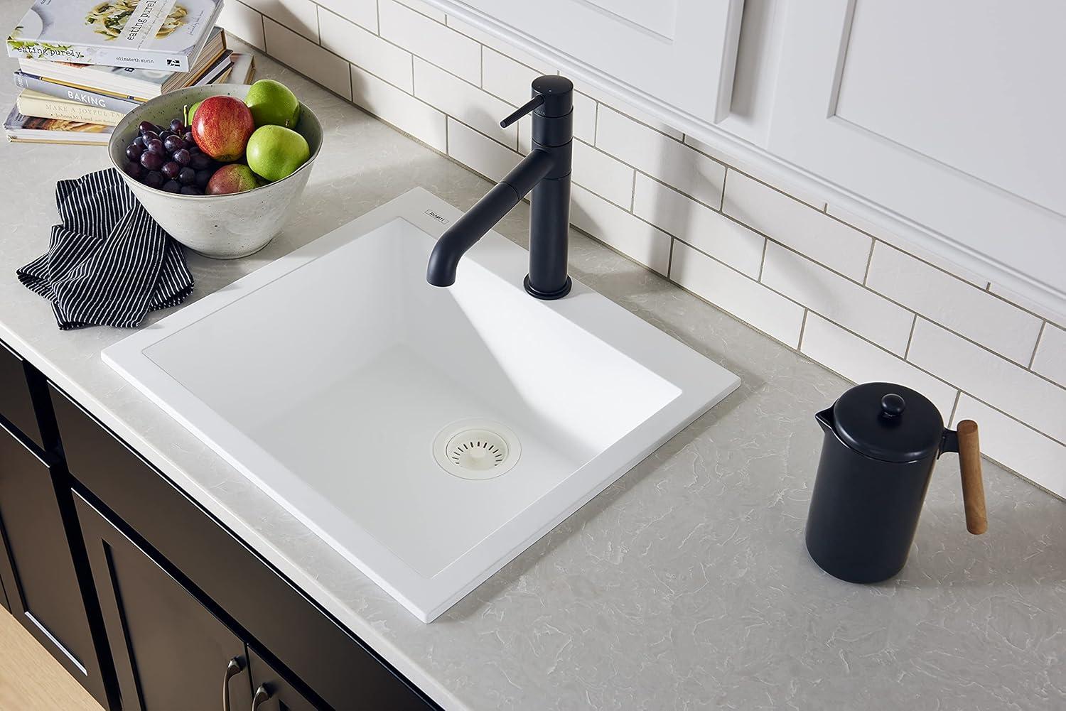 Ruvati Ruvati epiGranite Drop-in Topmount Granite Composite Kitchen Sink RVG1022WH