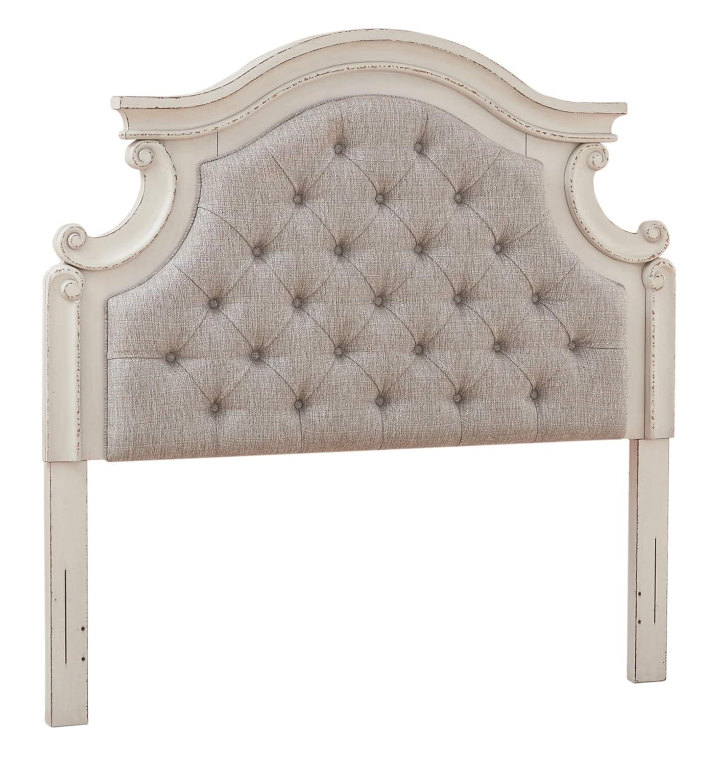 Full Realyn Upholstered Panel Headboard Beige: Cottage Style, Tufted, Wood Frame - Signature Design by Ashley