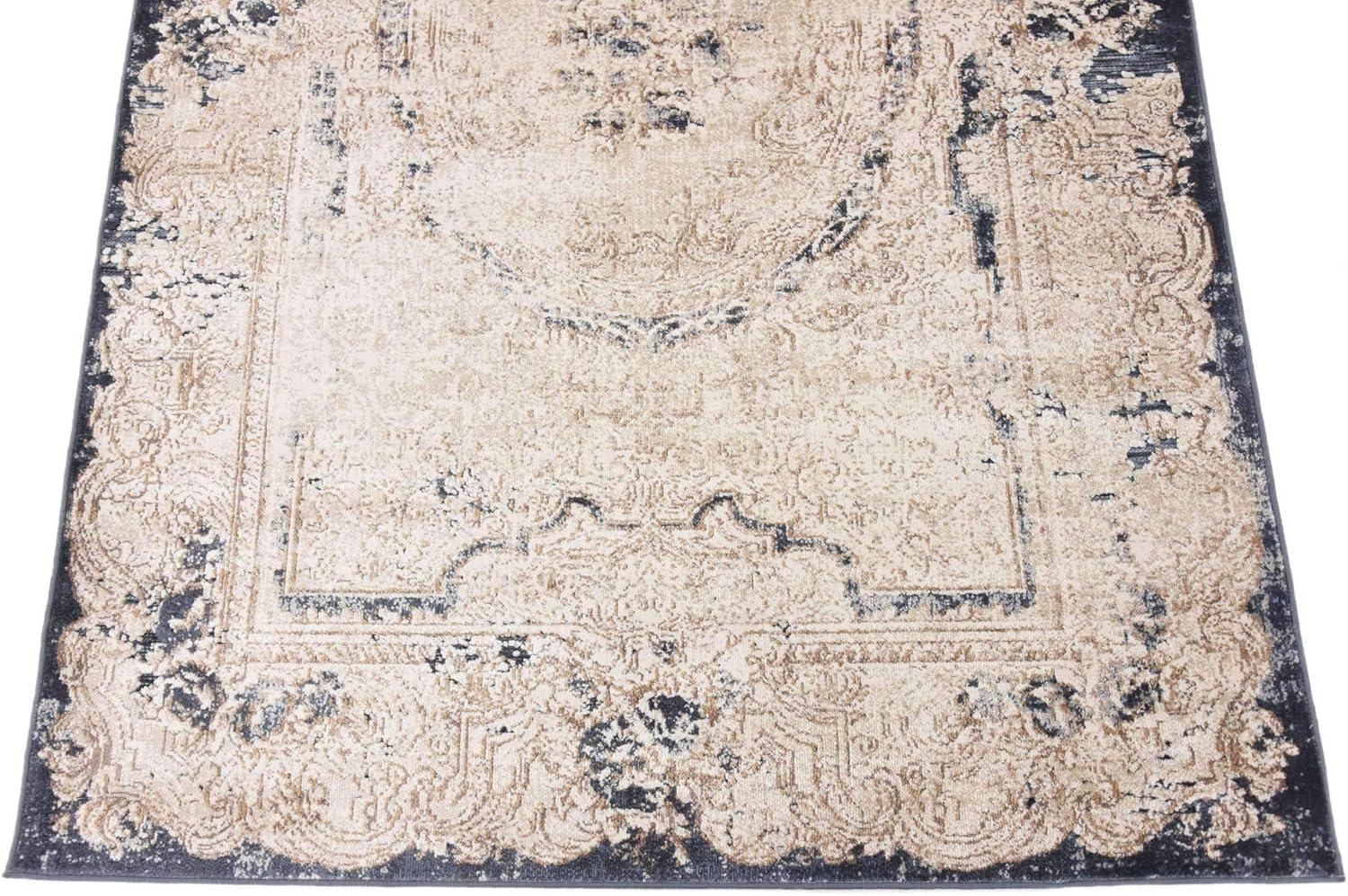 Unique Loom Chateau Collection Area Rug - Adams (4' 1" x 6' 1" Rectangle Cream/Brown)