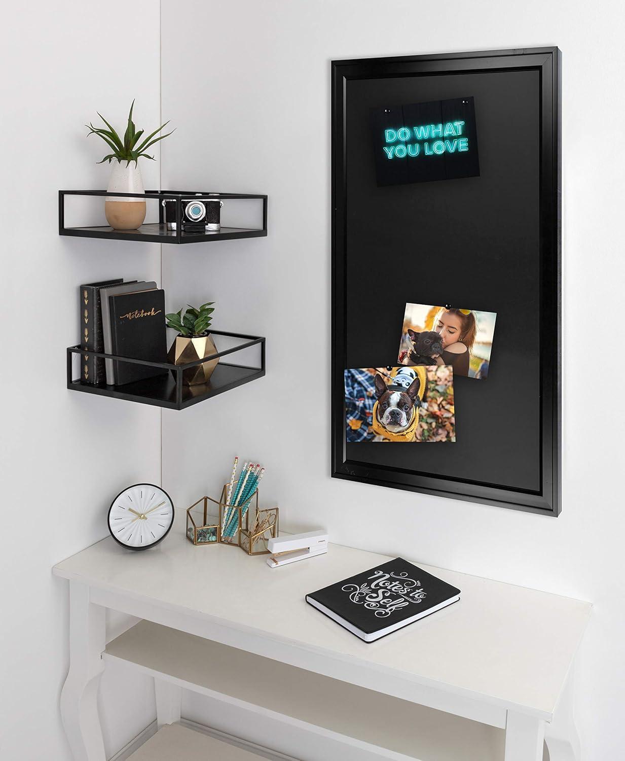 Bosc Black Magnetic Chalkboard with Sleek Frame, 27.5" x 43.5"