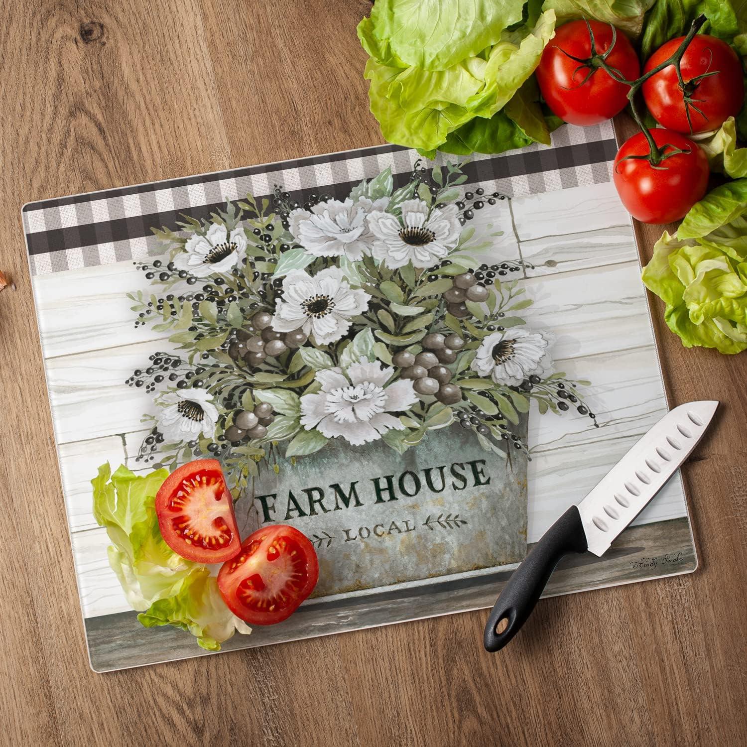 CounterArt CounterArt Vintage Farmhouse Tempered Glass Cutting Board
