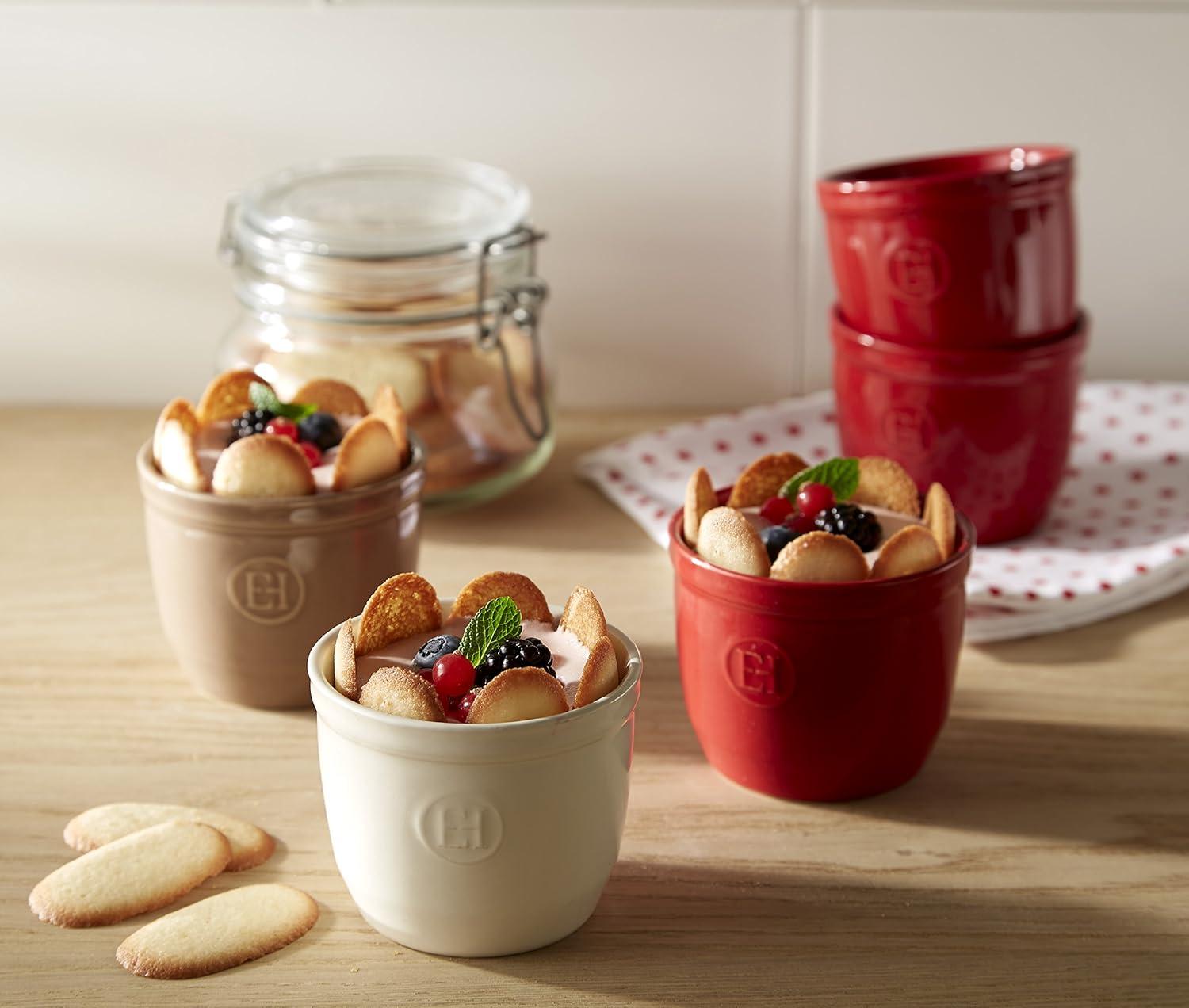 Emile Henry Made in France 6.75 oz Ramekin, Set of 2, 3.25" by 2.75", Burgundy